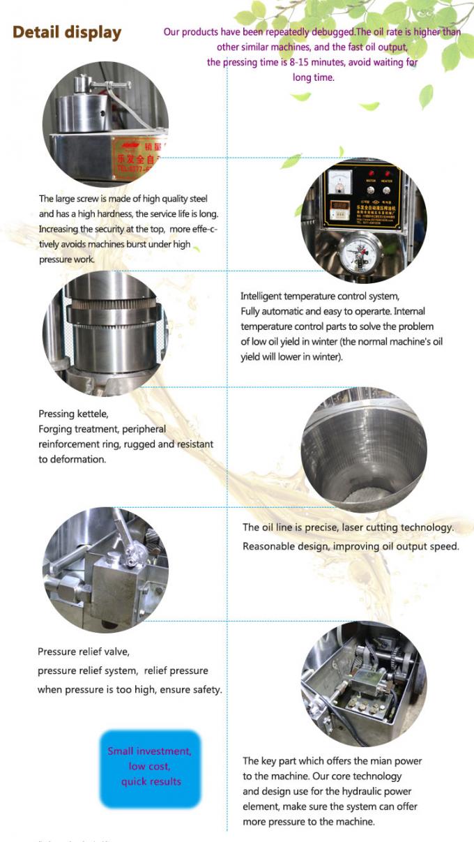 máquina da imprensa de óleo 150kg/h hidráulico para a semente de sésamo do moinho de óleo da mostarda 3