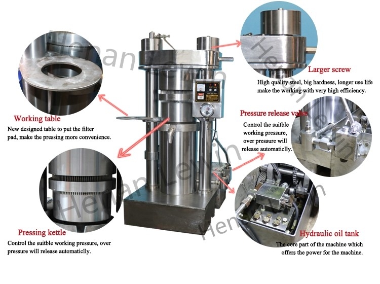 1.1KW Máquina de produção de óleo de gergelim de pressão de óleo hidráulico 6YY-185 Equipamento de processamento de óleo de abacate