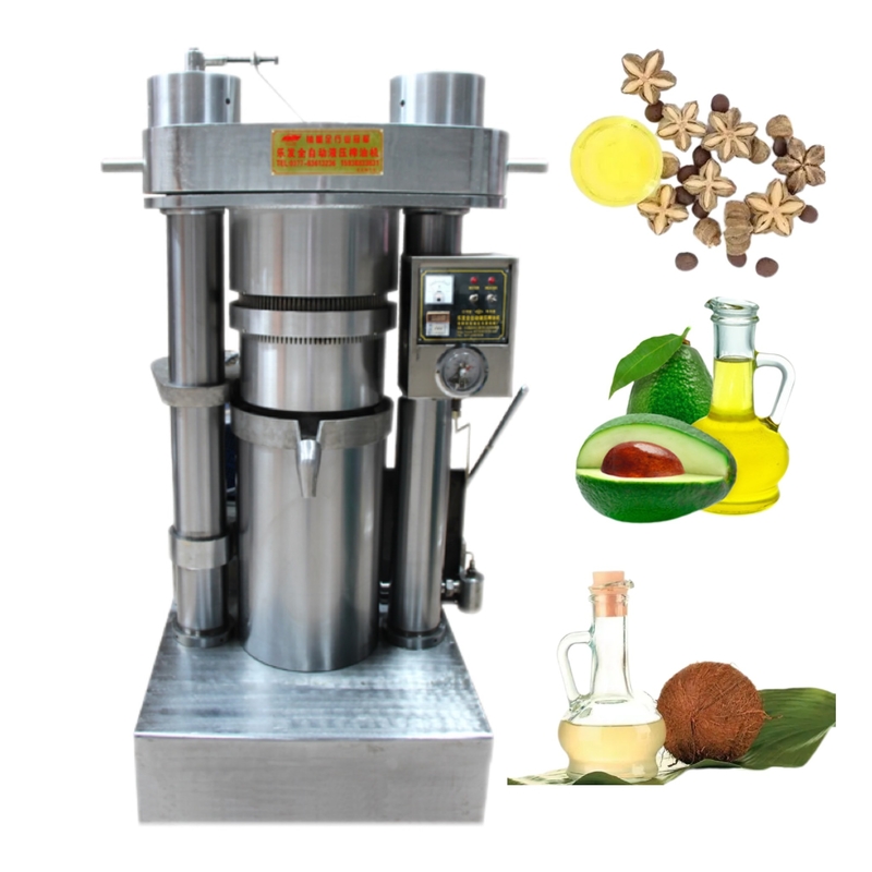 0.71*0,95*1,56m Máquina de prensagem industrial de óleo com capacidade de 30-50 kg/h Peças menos desgastantes